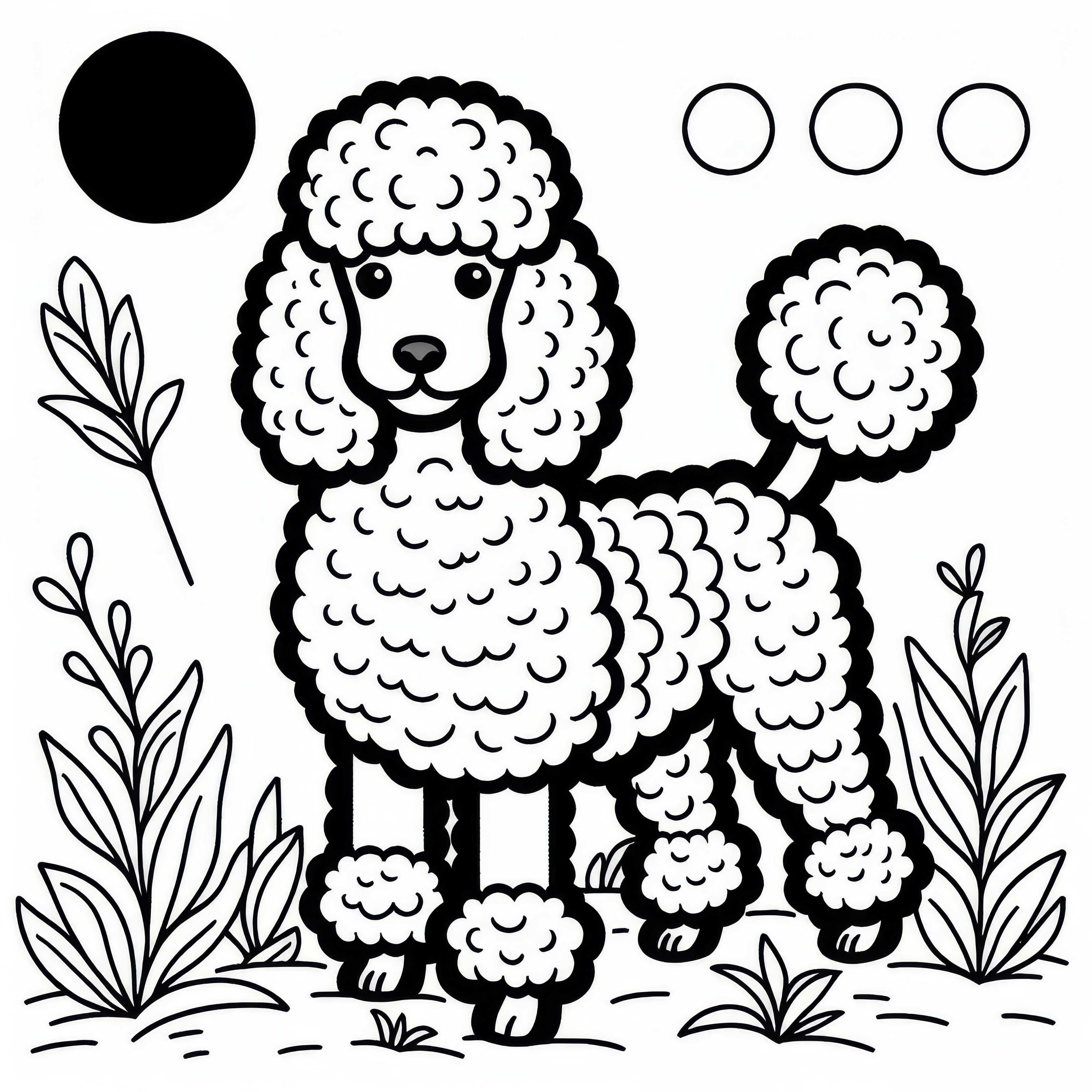 Poodle desenho para colorir grátis