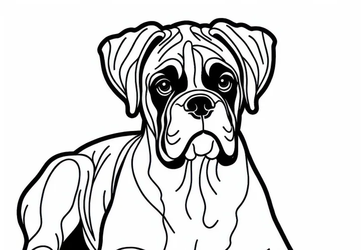 Boxerské maľovanky psa na stiahnutie zadarmo