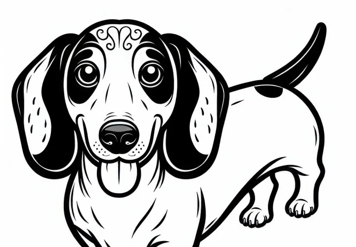 Dachshund Teckel maľovanka pes zadarmo