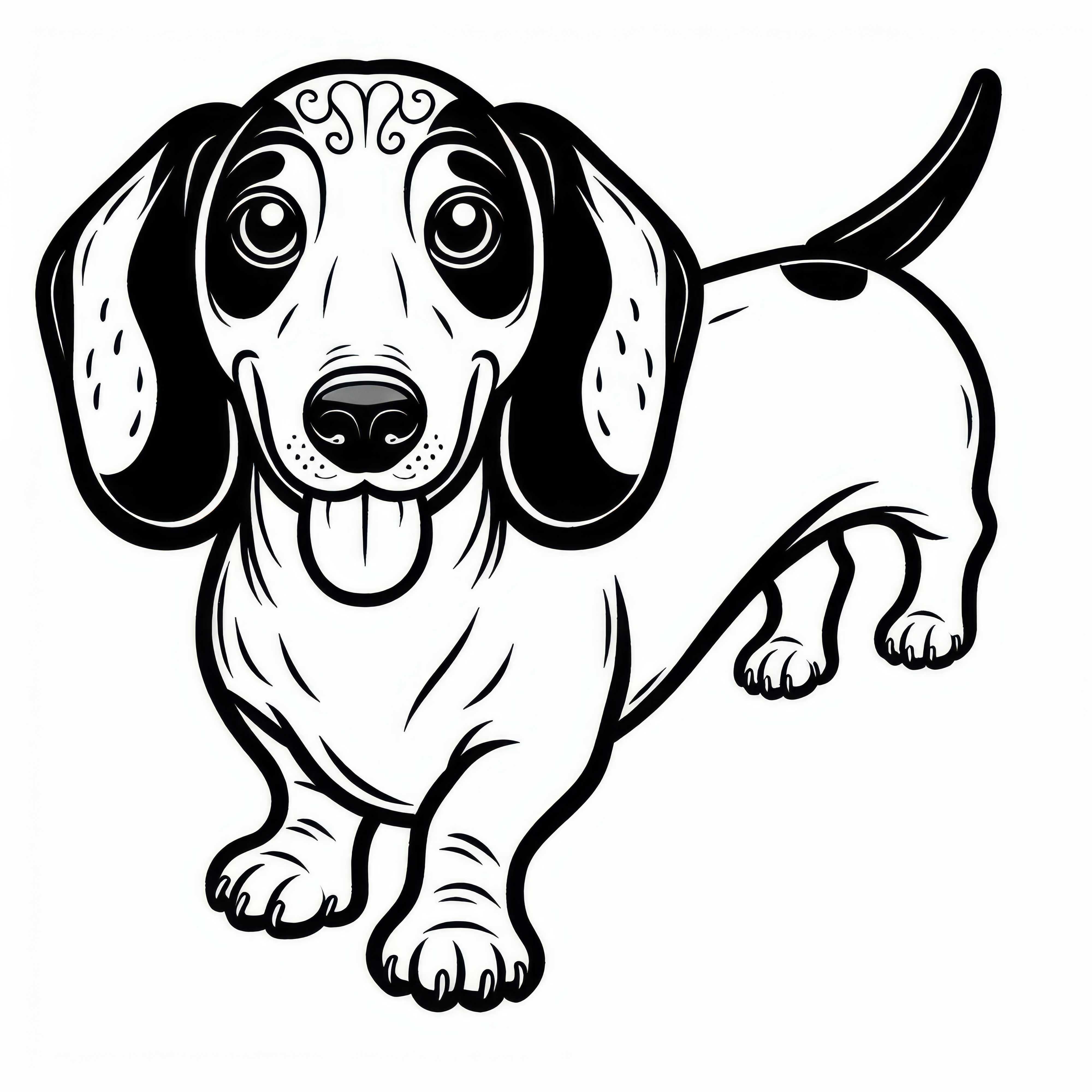 Dachshund Teckel desenho para colorir cachorro grátis