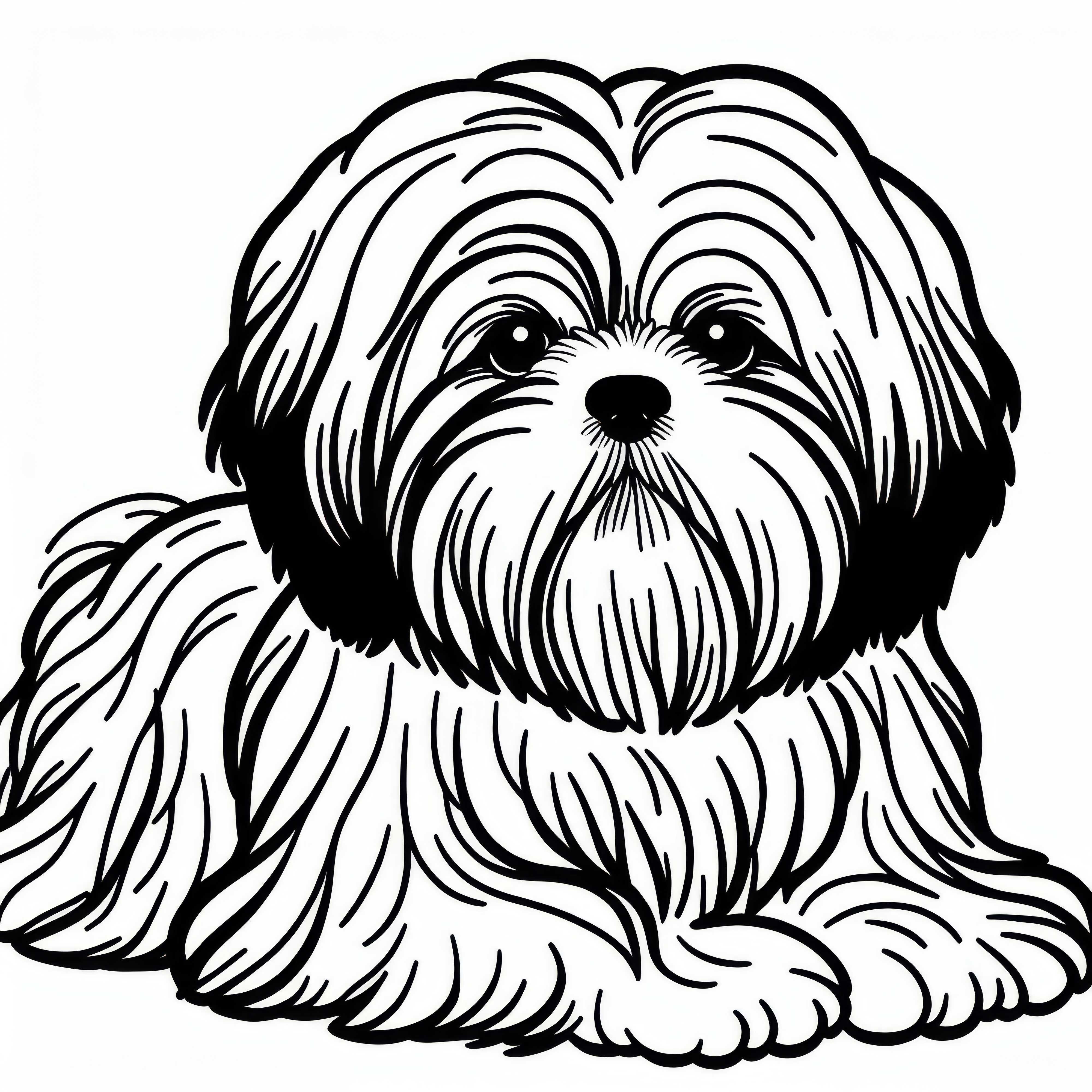 Desenho para colorir de Shih Tzu para amantes de cães - Download gratuito