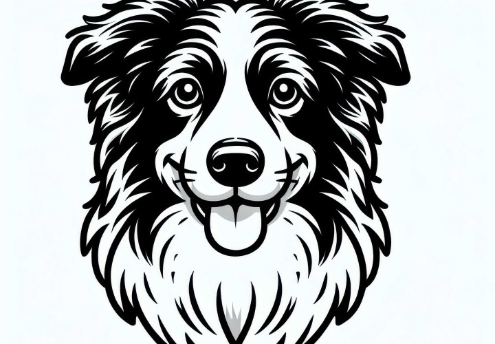 Modelo para colorir de Border Collie – Baixar grátis
