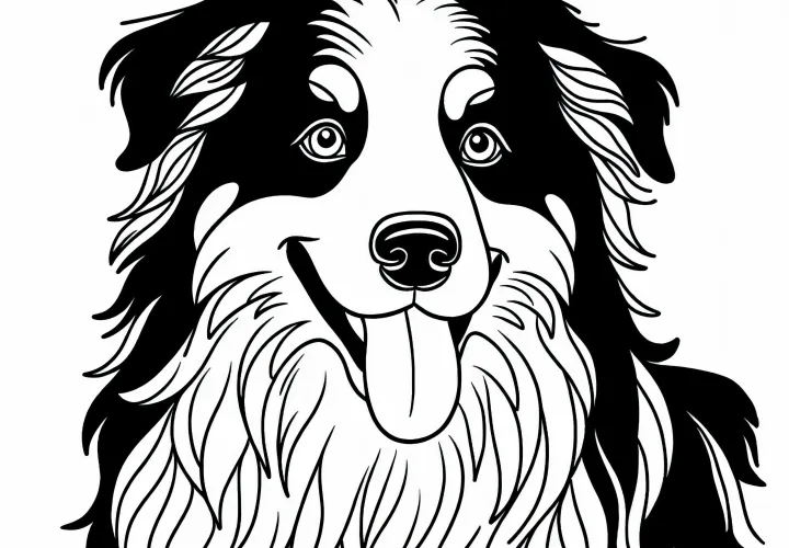 Malba austrálskeho ovčiaka – Bezplatné stiahnutie pre priaznivcov vymaľovávania