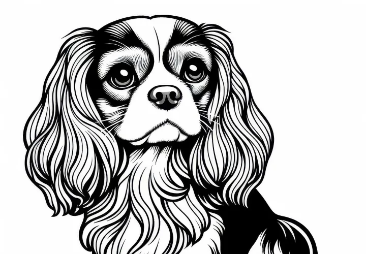 Cavalier King Charles Spaniel omaľovánka pre psov zadarmo