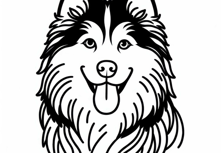 Modelo de desenho de Husky Sibiriano grátis