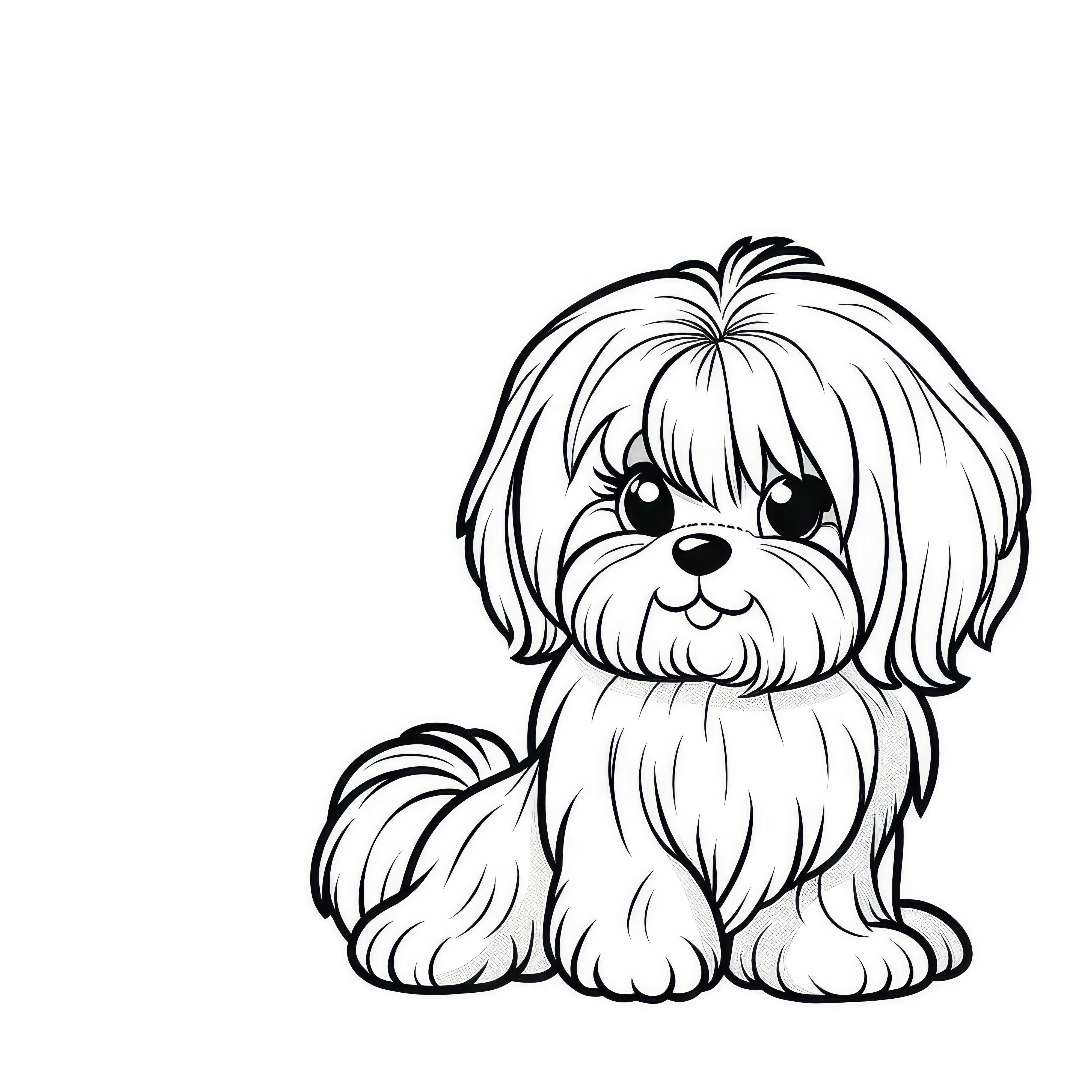 Imagem para colorir de Maltês para cães – Download gratuito