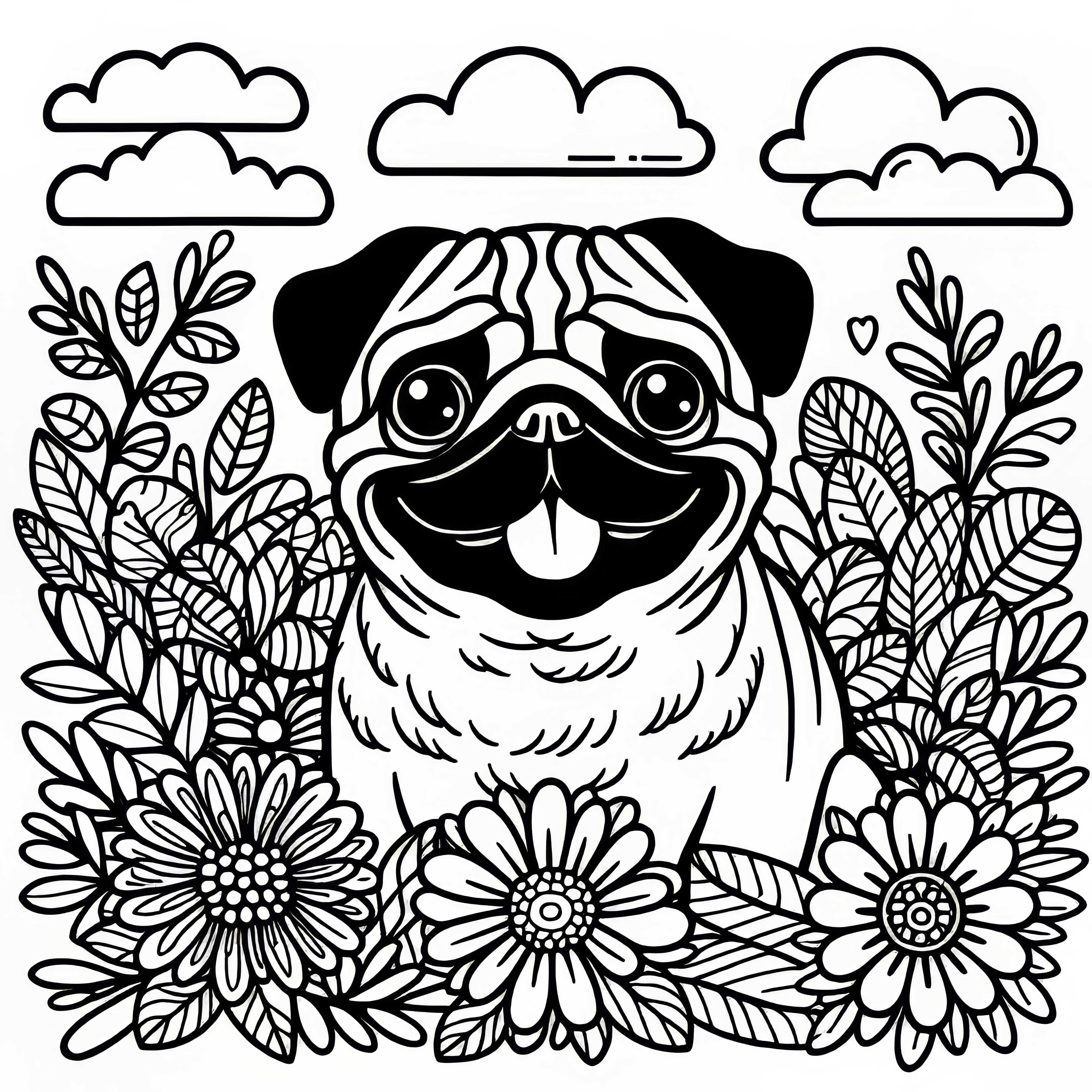 Modelo de pintura de Pug para cães grátis