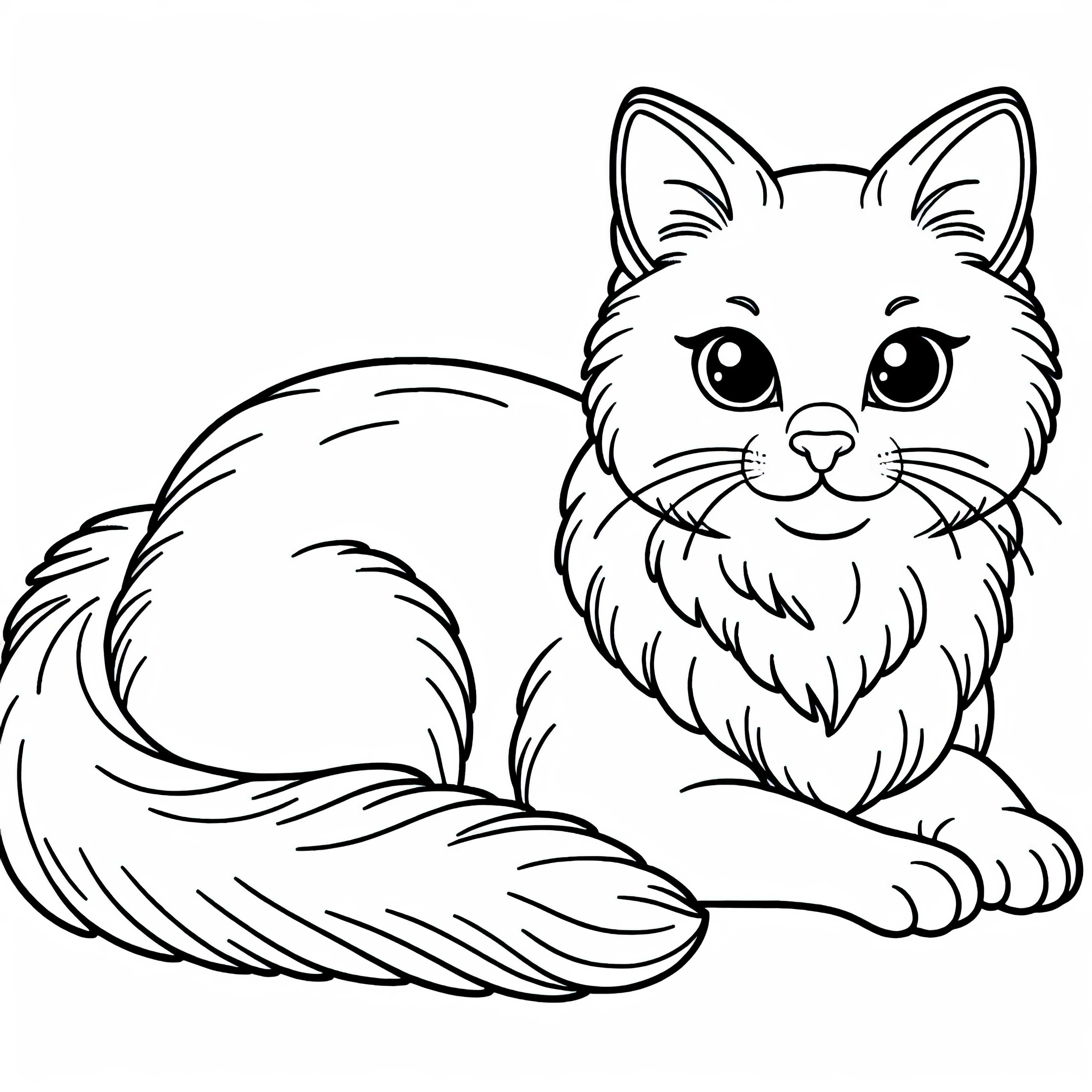 Free coloring page of a house cat