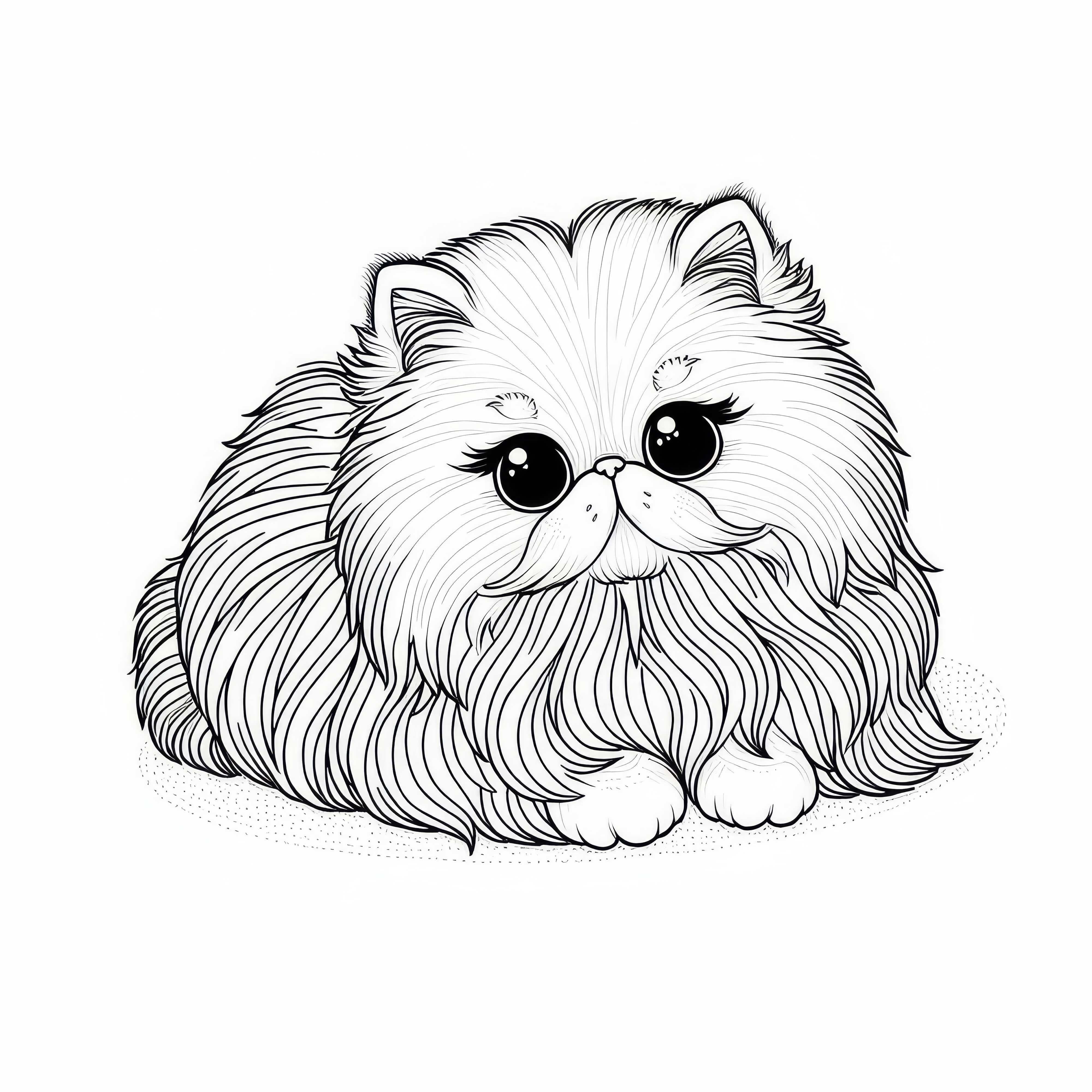 Download a coloring page of a Persian cat for free