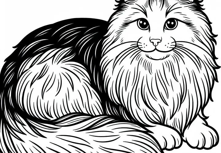 Bezplatná maľovanka norského lesného mačka