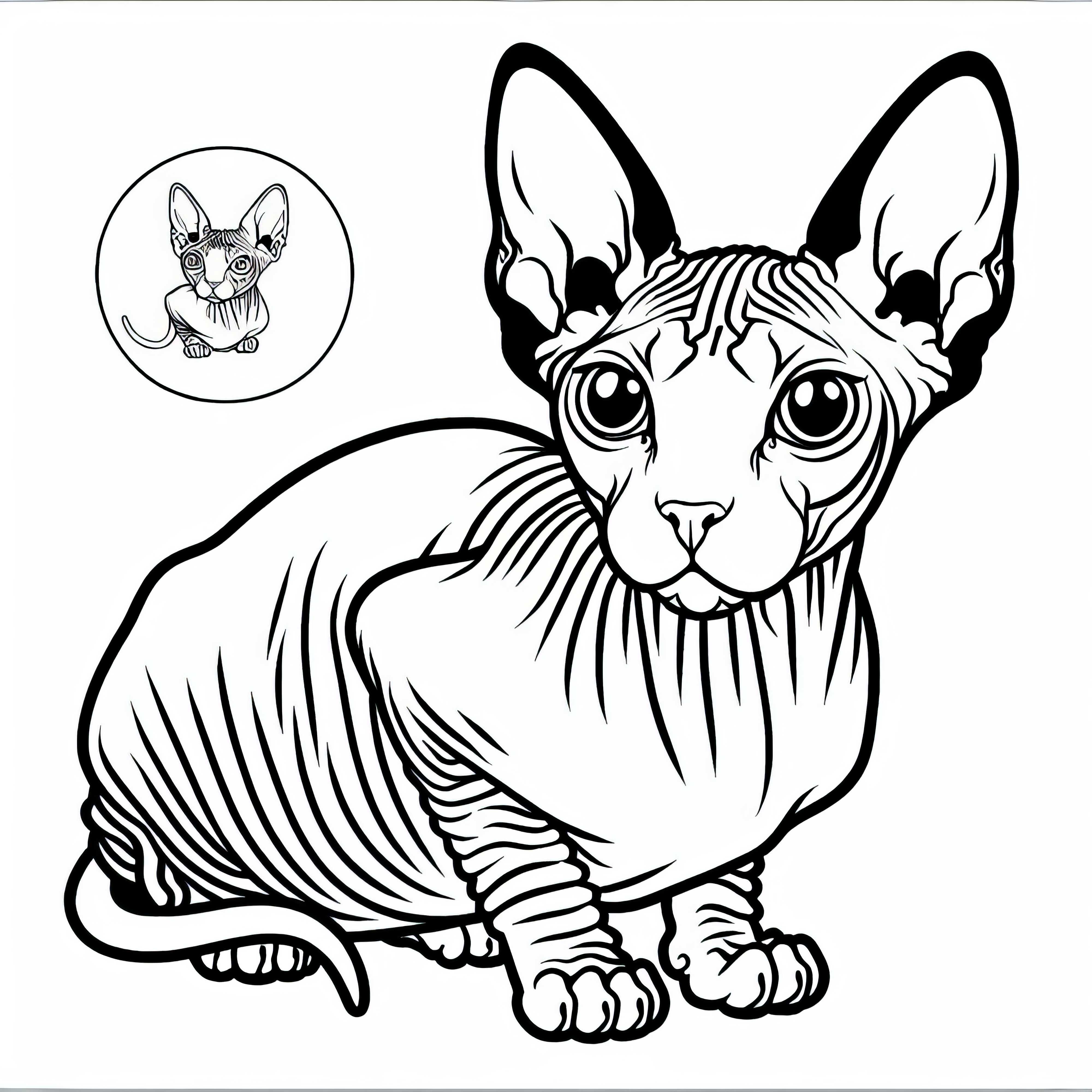 Sphynx Cat Coloring Page Free Sphynx Naked Cat Coloring Page Free