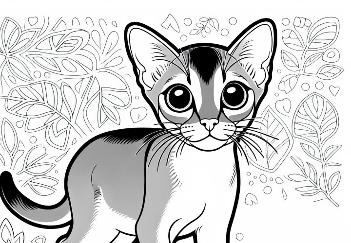 Abyssinian Coloring Page Cat Free
