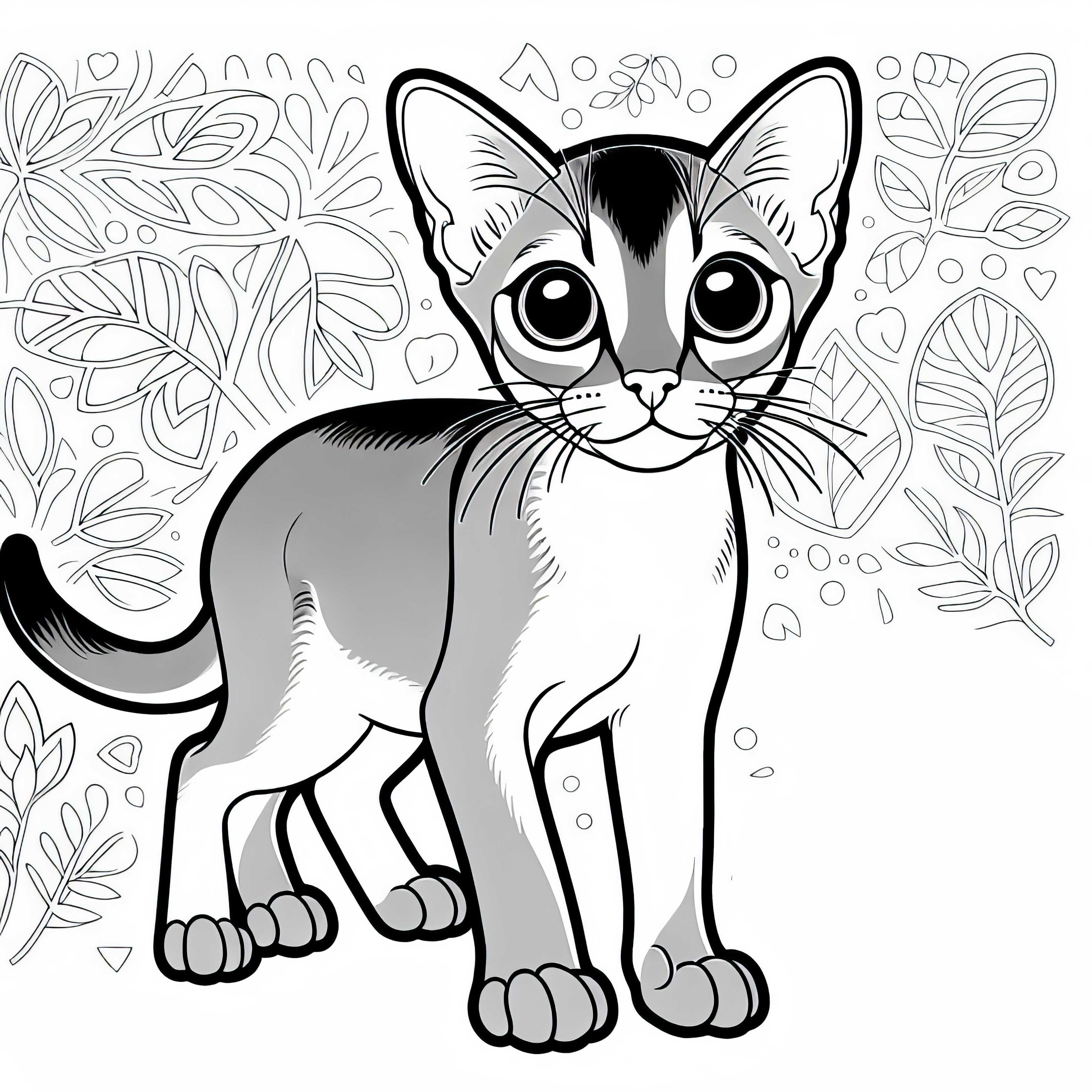 Abyssinian Coloring Template Cat Free
