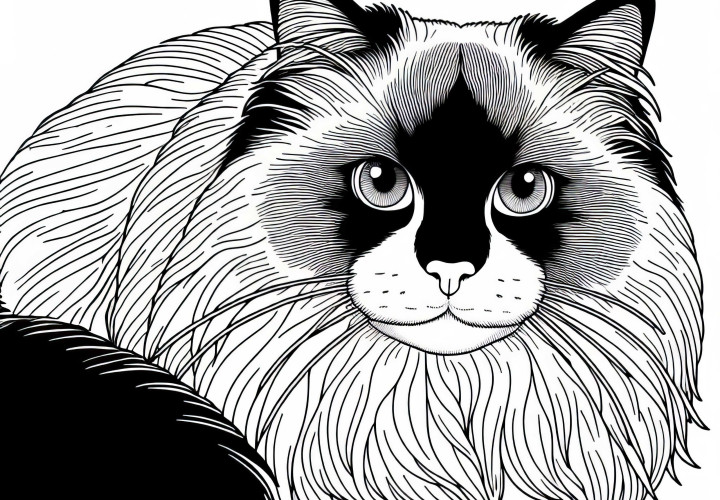 Ragdoll Coloring Template Cat Free - Free Coloring Picture for You