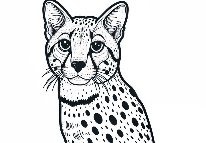 Savannah Cat Coloring Page Free