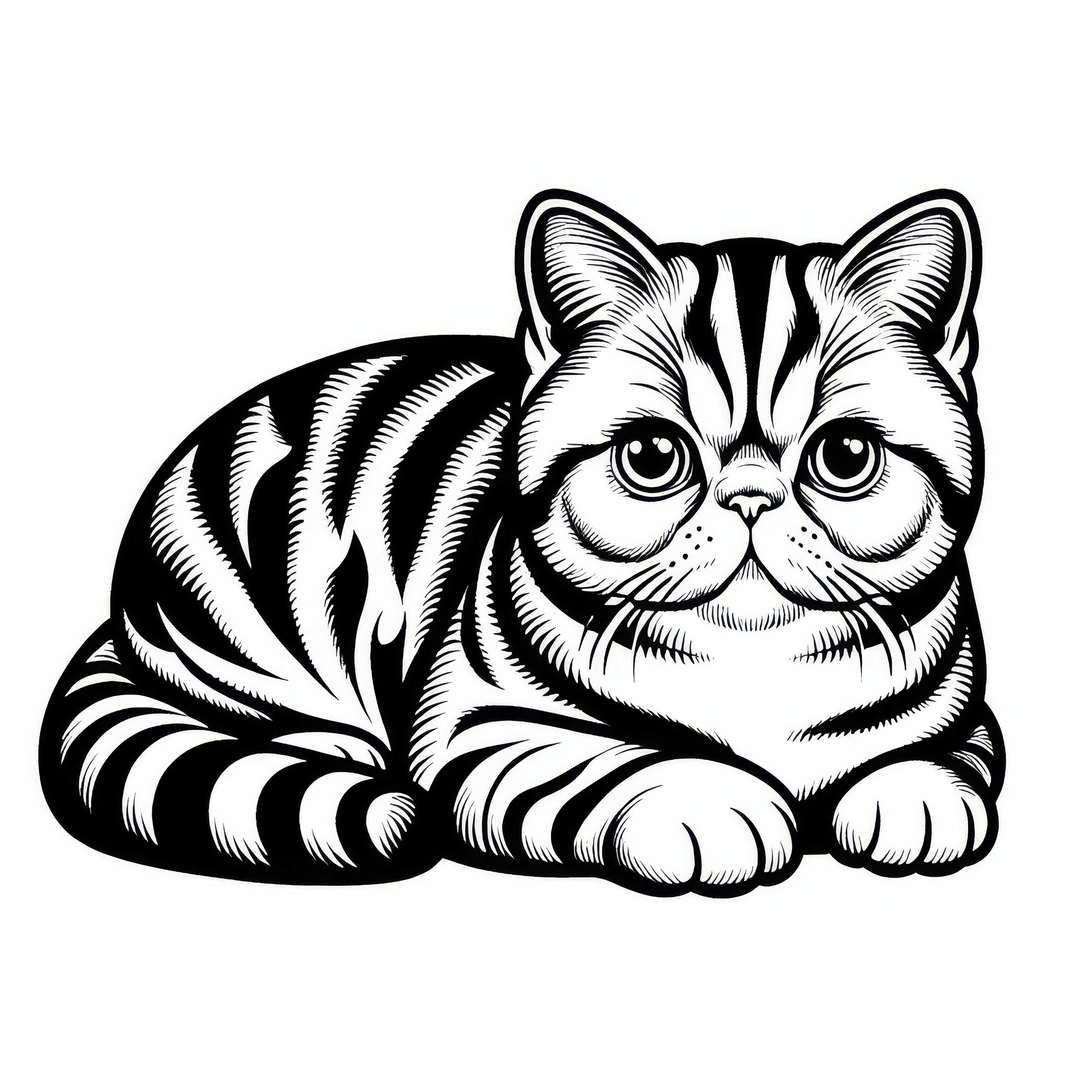 Coloring page of an exotic Shorthair cat for free