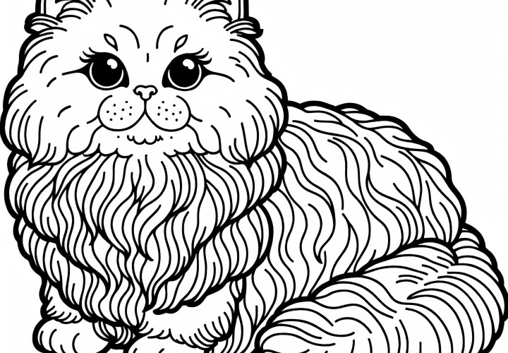 Selkirk Rex Coloring Page Cat – Free Download
