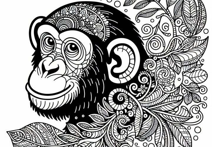 Scimpanzé da colorare – Gratis per te!