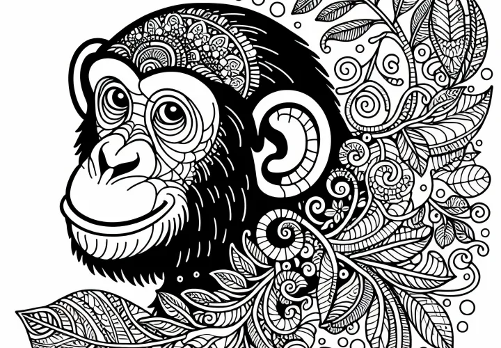 Šimpanz ako omaľovánka - Zadarmo pre teba!