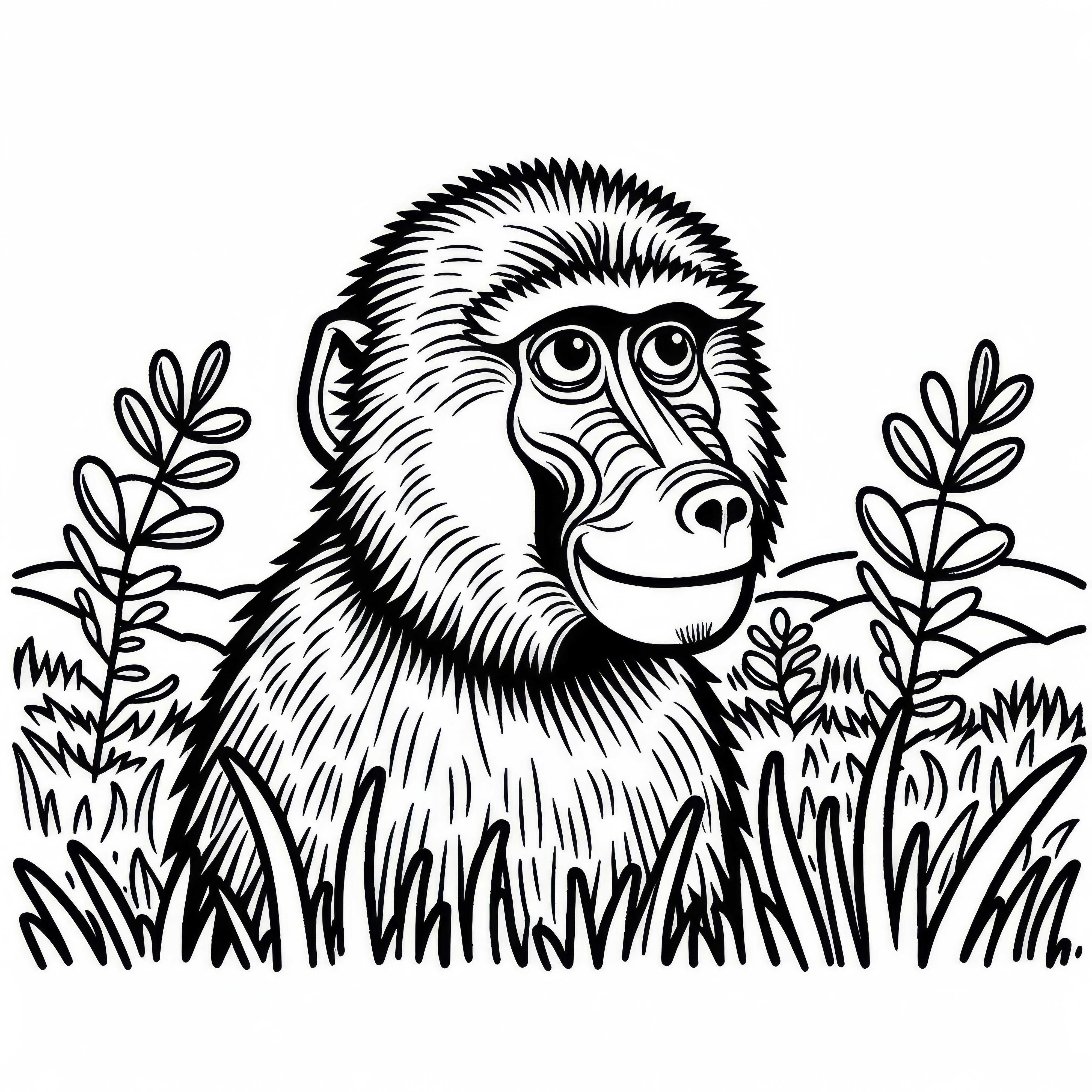 Coloring page: Pavia, scimmia – Download gratuito