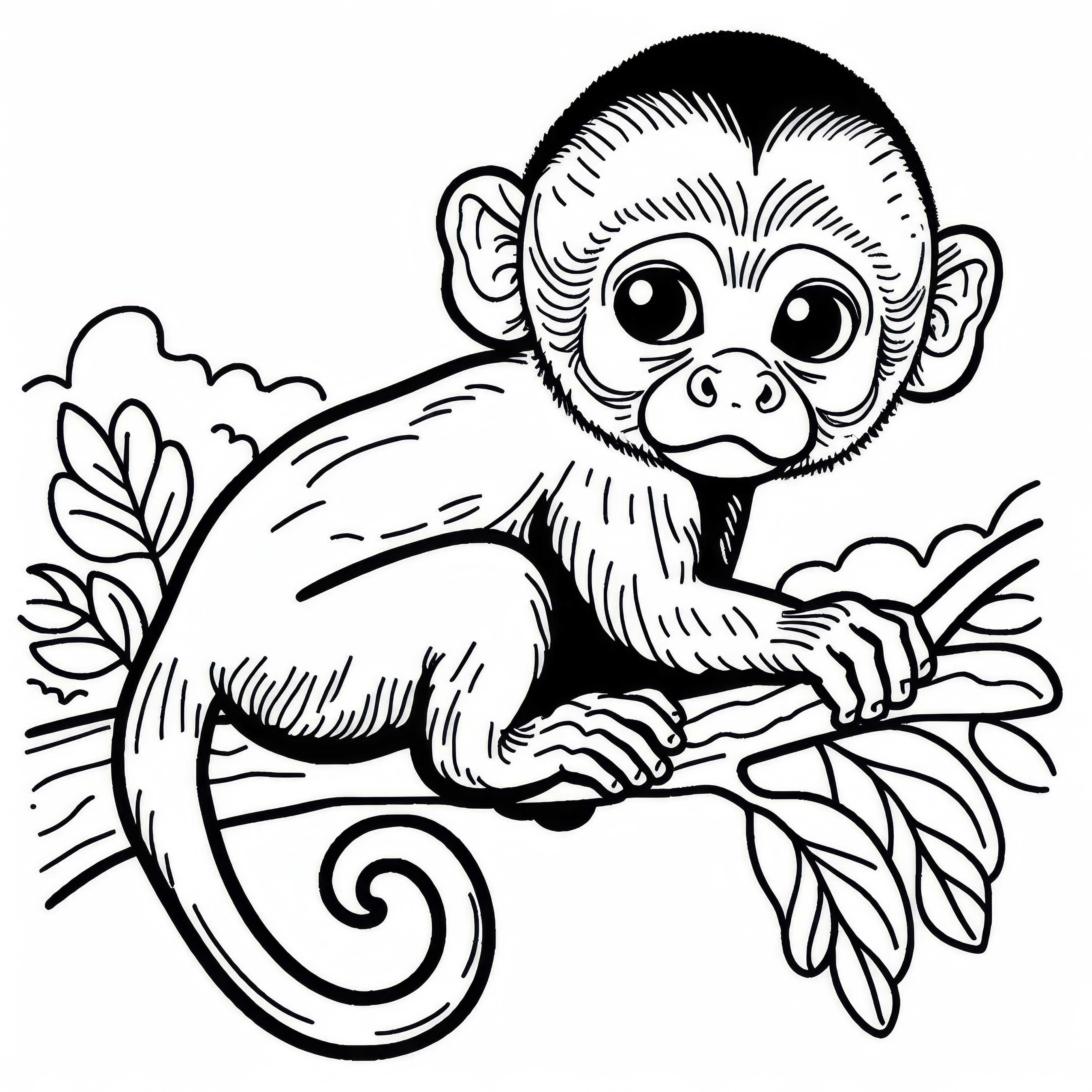 Modello da colorare di scimmia cappuccina gratis
