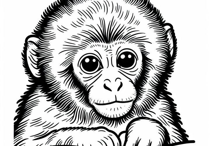 Modello di coloring di macaco da scaricare gratuitamente