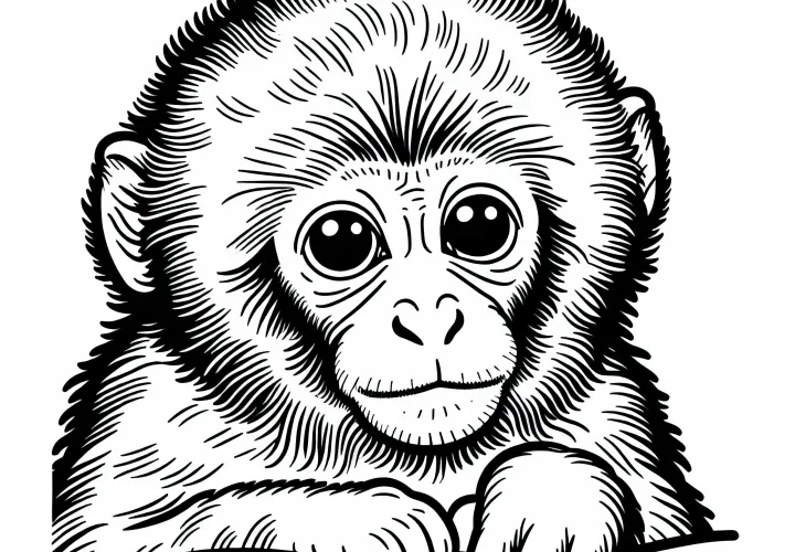 Bezplatný sťahovateľný nákres makaka