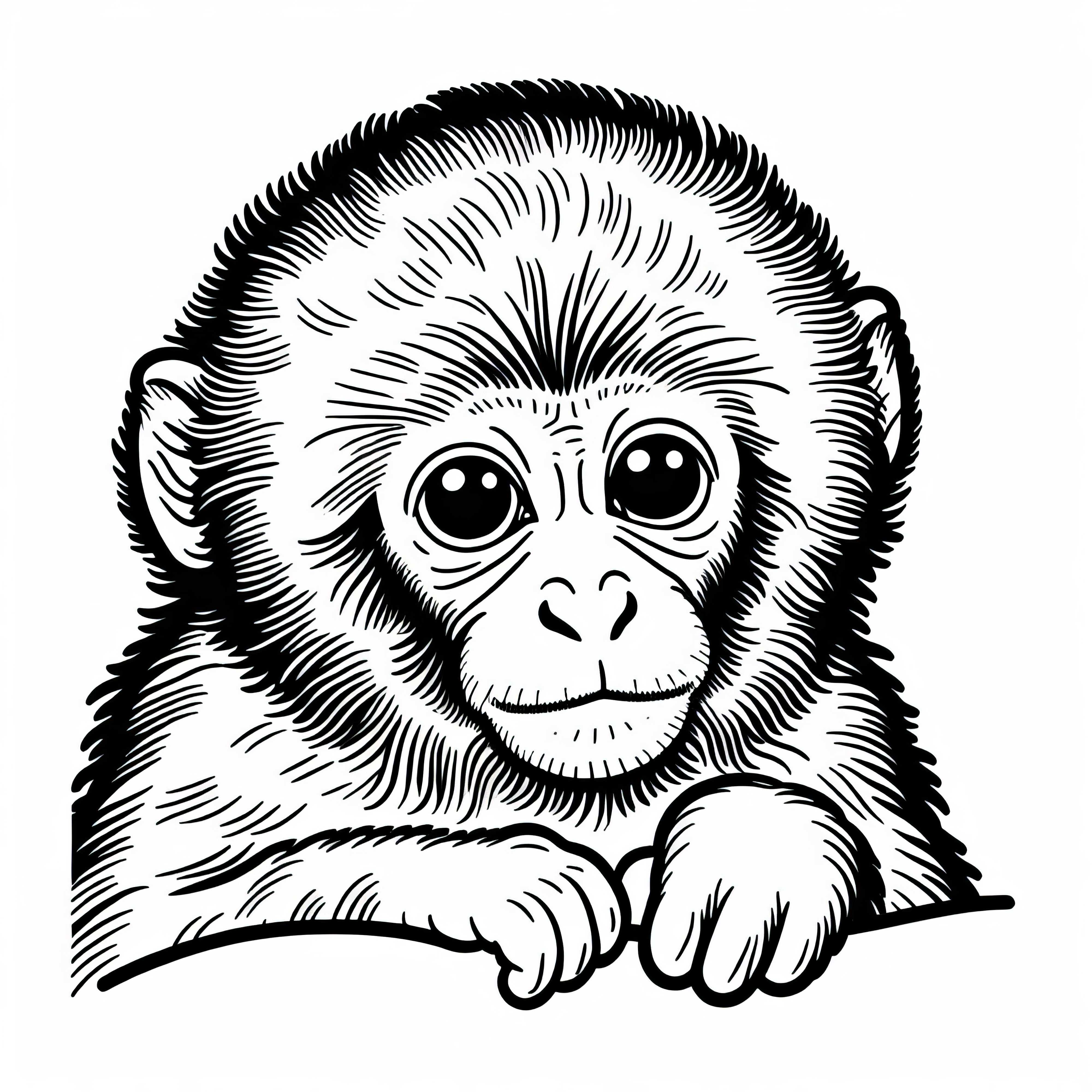 Disegno da colorare di un macaco da scaricare gratuitamente