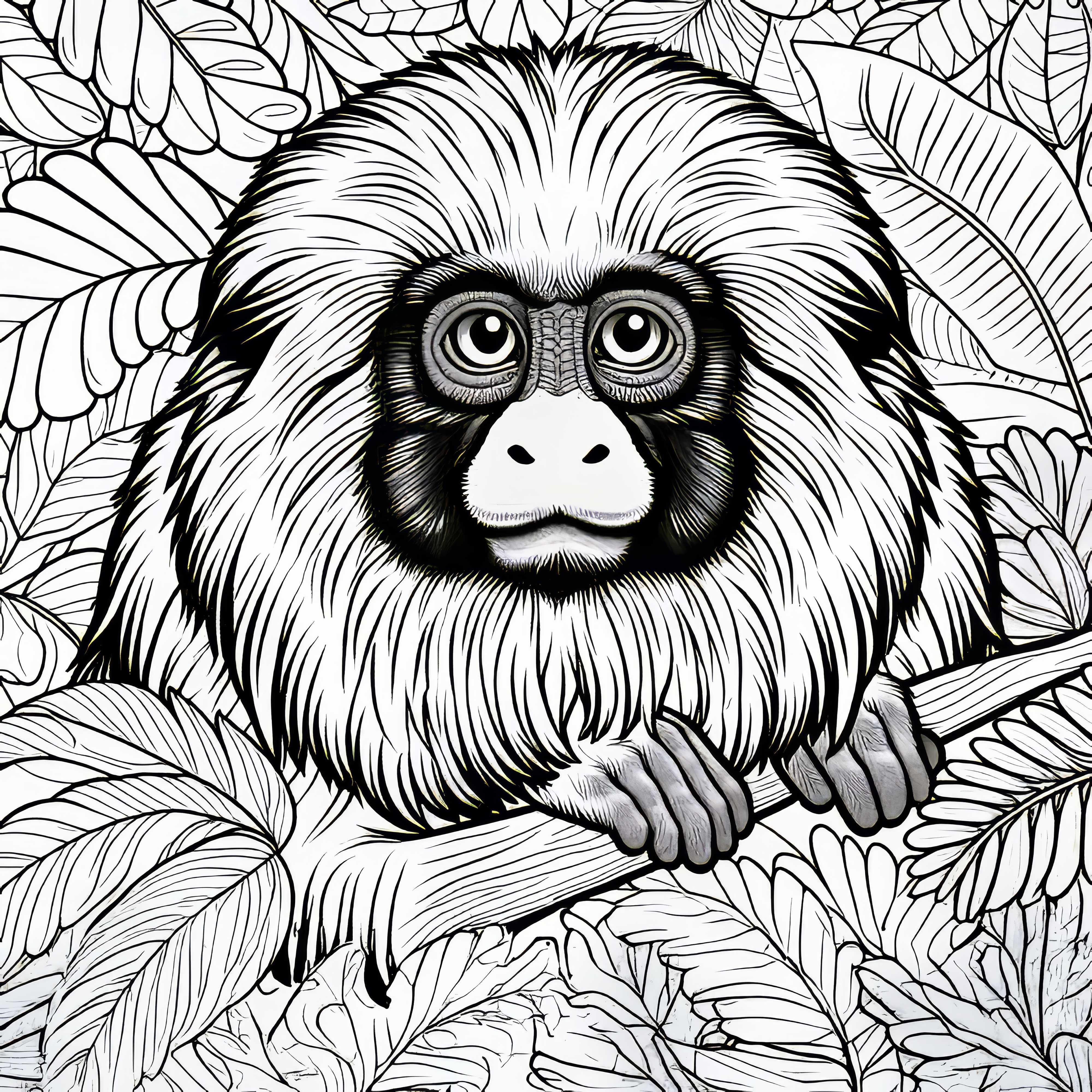Tamarin disegno da colorare scimmia gratuito