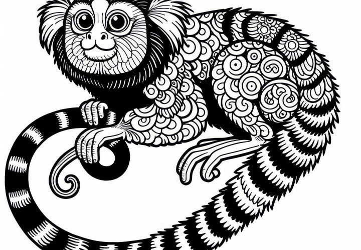 Immagine da colorare del marmoset