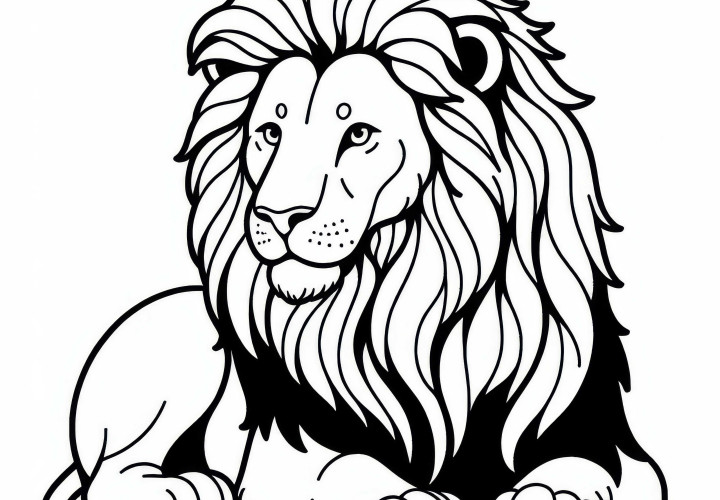 Masă de colorat cu leu, felină, gratuit