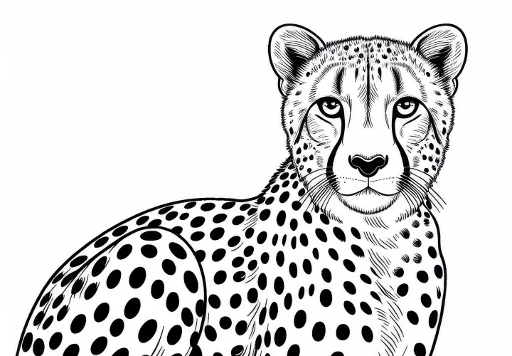 Gepard vymaľovanka: Šelma na stiahnutie zadarmo