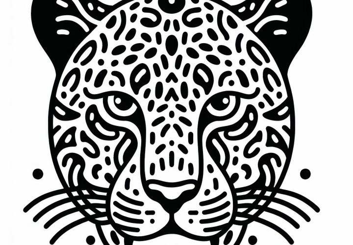 Desen de colorat cu un jaguar – felină de prindere pentru descărcare