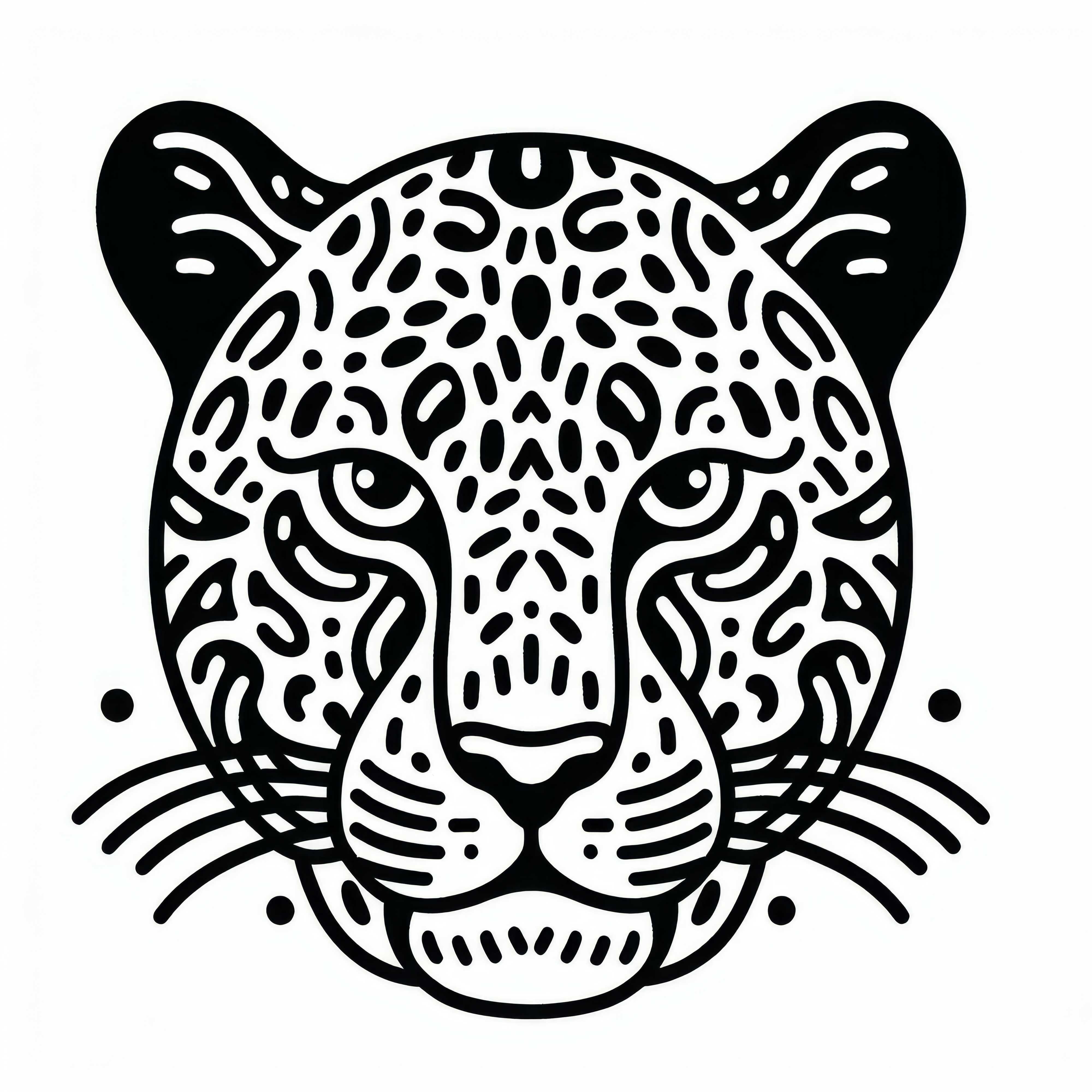 Desen de colorat cu un jaguar - Pisică mare de descărcat