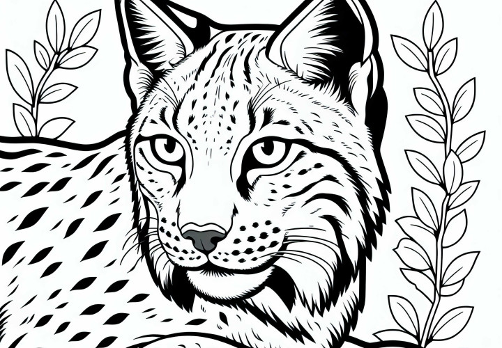 Desen de colorat cu pisica sălbatică – descărcați gratuit