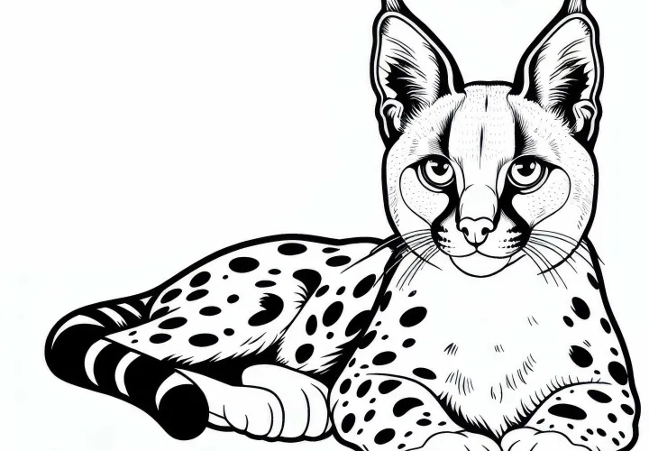Rysova mačka – bezplatná omaľovanka na stiahnutie