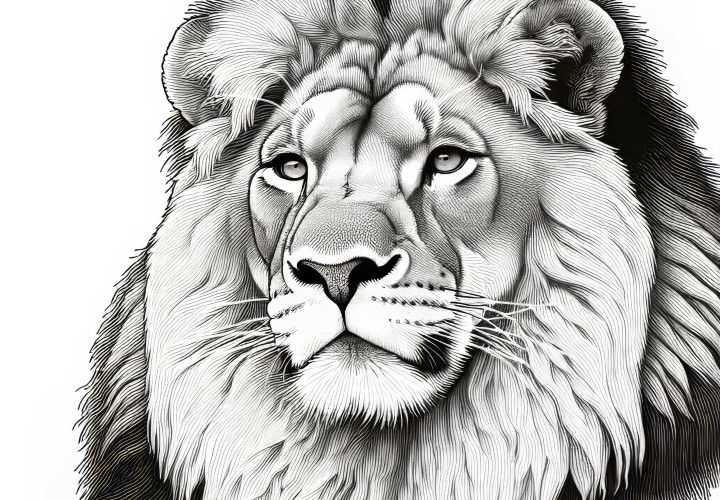 Lucrare de colorat cu leu gratuit: Imagine de colorat pentru mari și mici