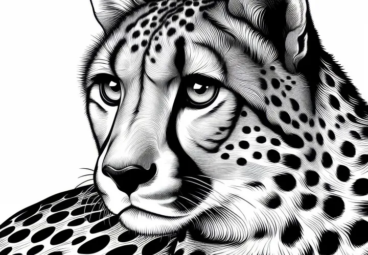 Zadarmo vymaľovánka Gepard - Bezplatná vymaľovánka pre kreatívnu zábavu