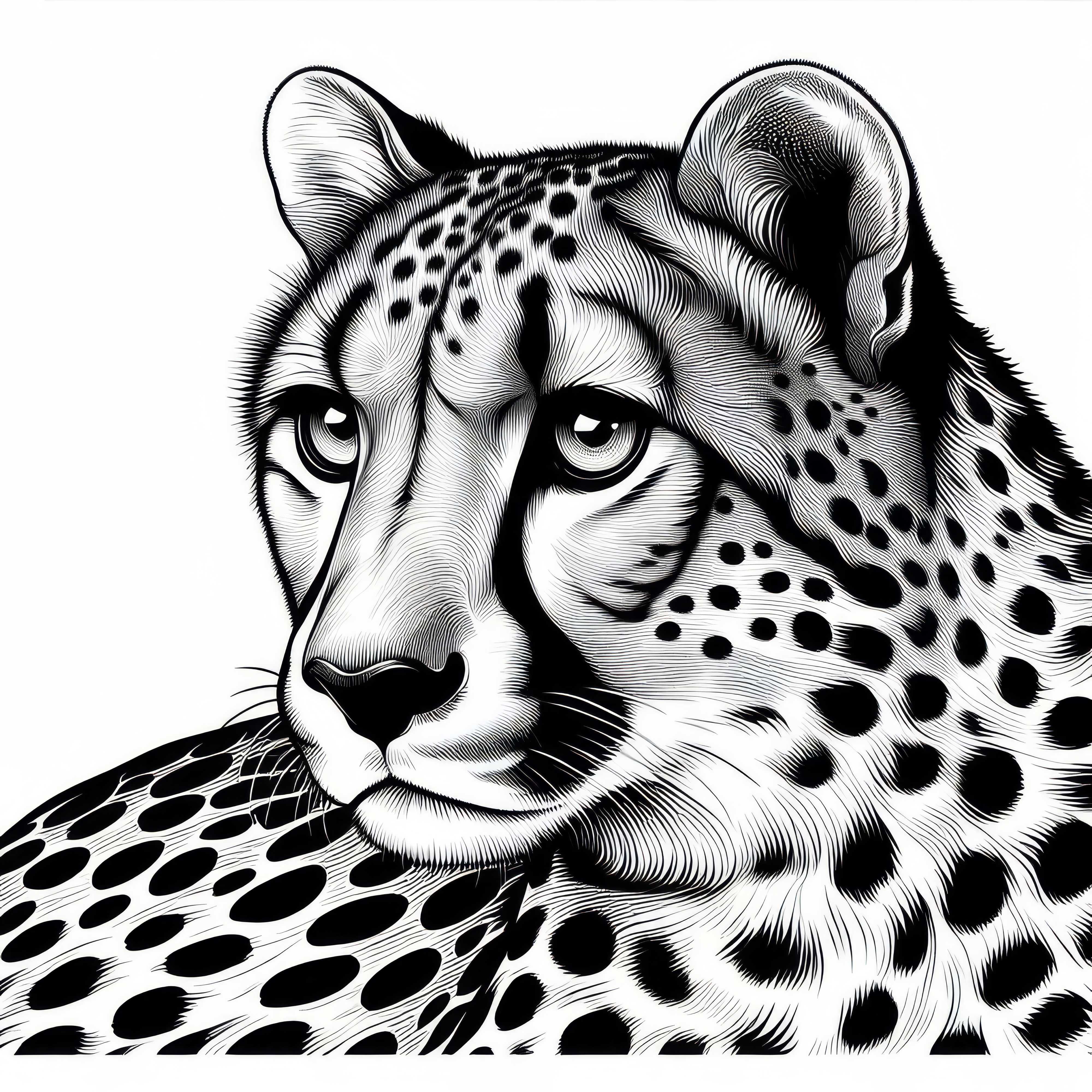 Cheetah Desen de Colorat Gratuit - Desen de Colorat Gratuit pentru Timp Liber Creativ
