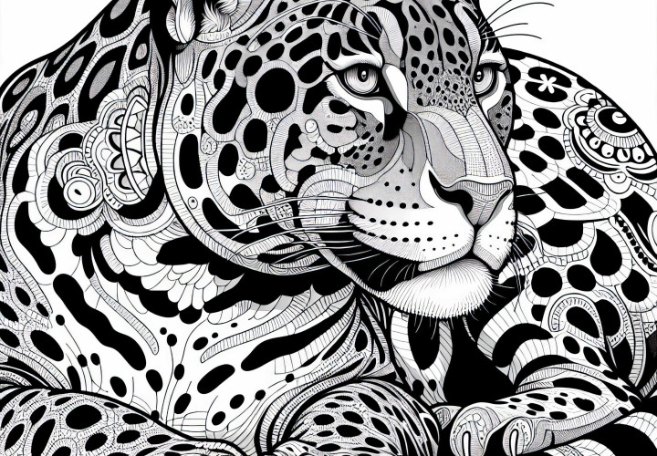 Imagine de colorat gratuită a unui jaguar