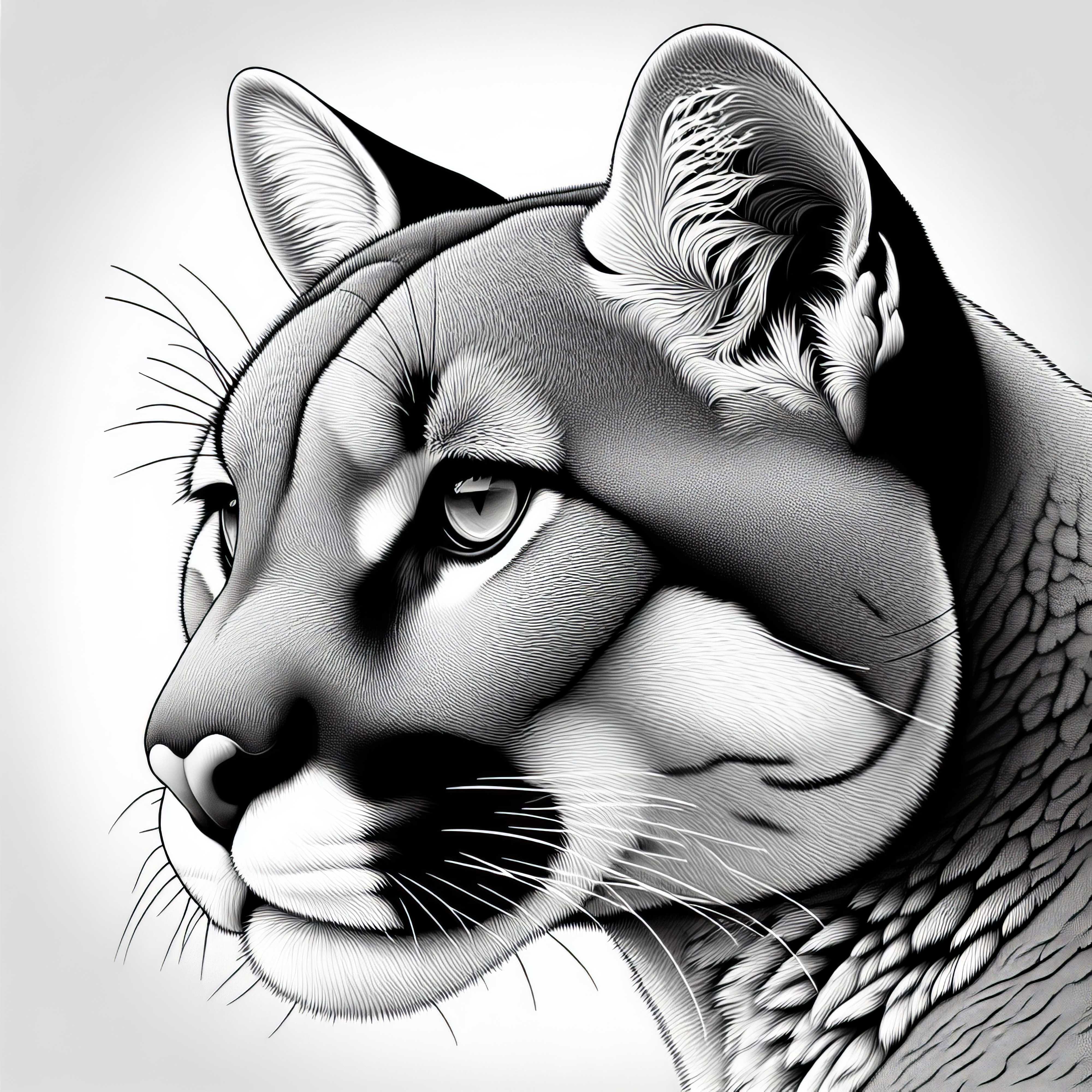 Imagine gratuit de colorat cu o felină sălbatică - Puma