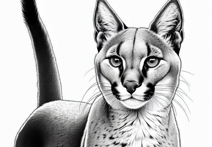 Karakal planșă de colorat gratuit de descărcat