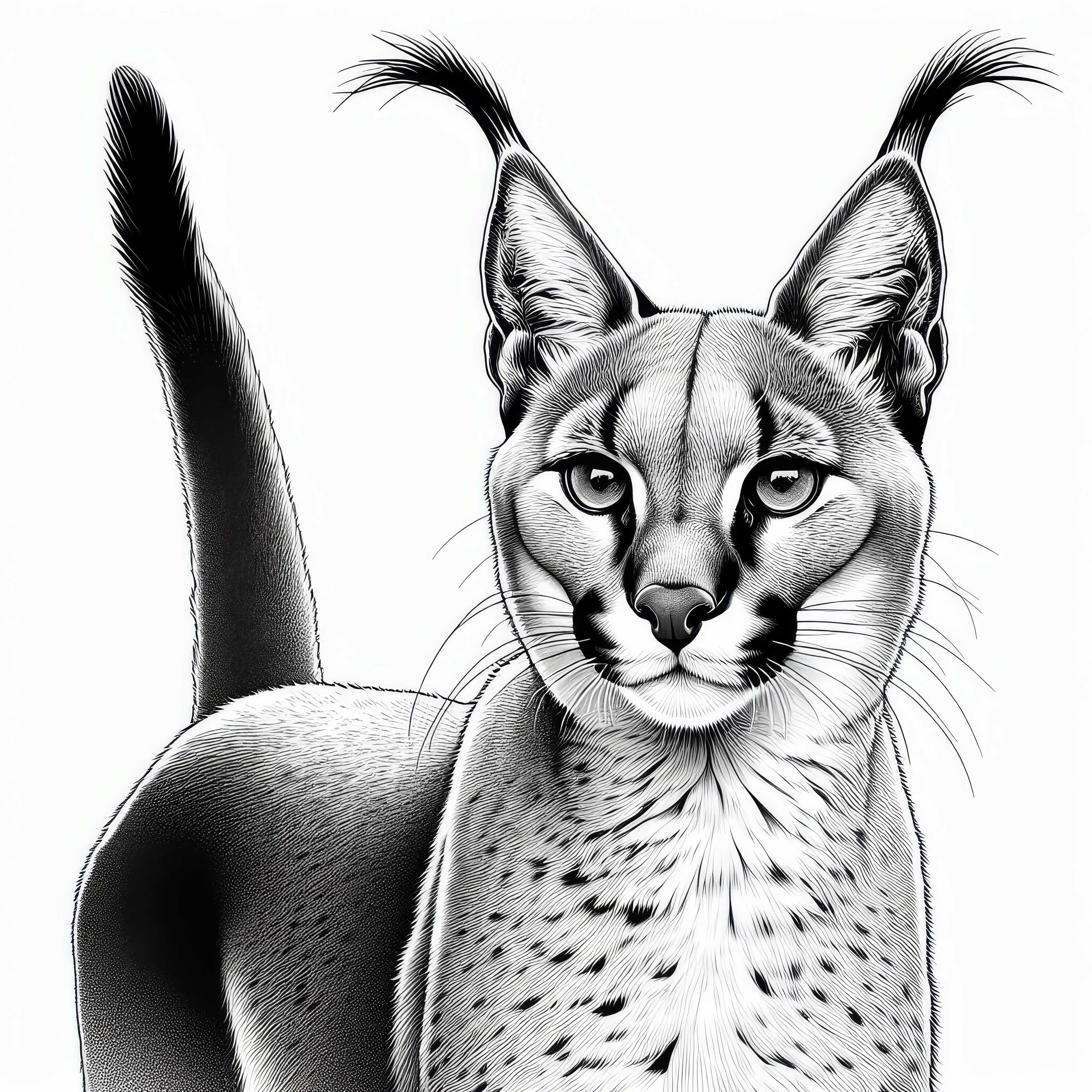 Karakal desen de colorat gratuit pentru descărcare