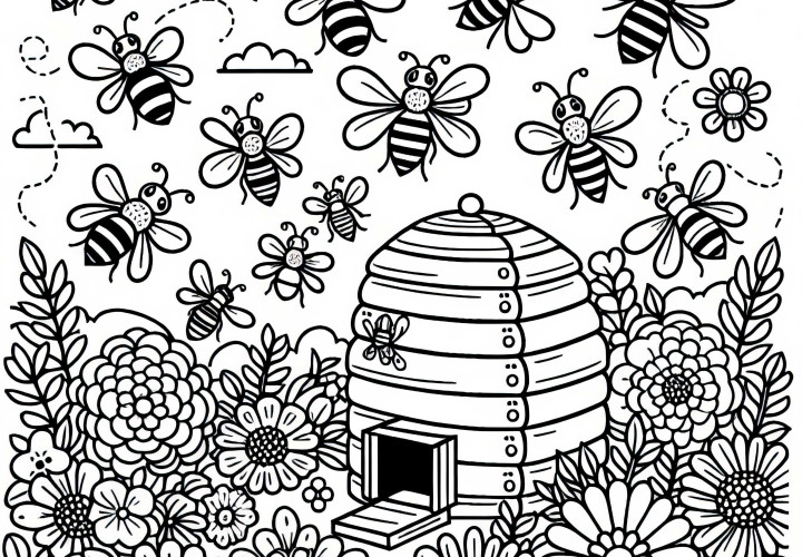 Coloring page of a bee - Free download offer