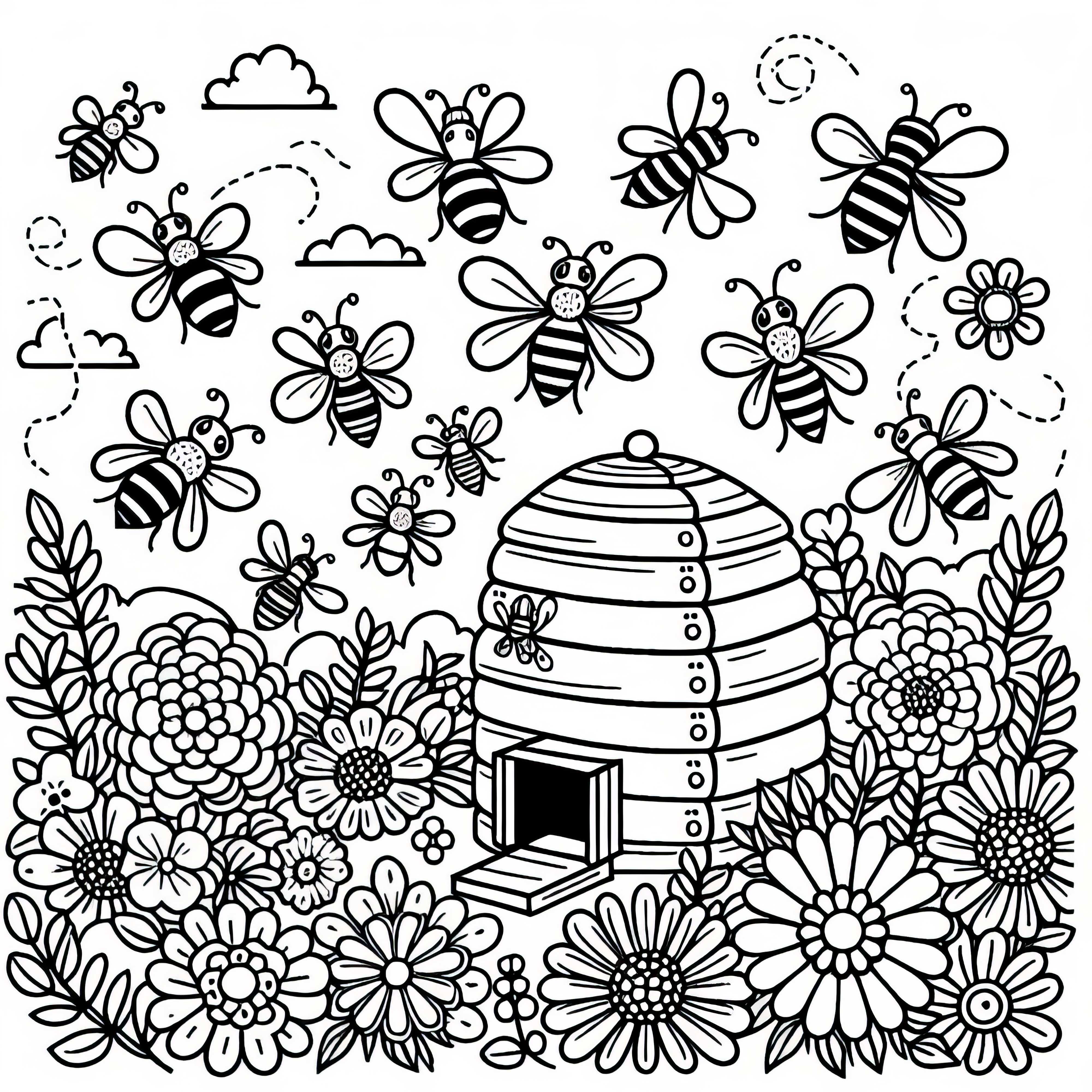 Coloring page of a bee - Free download offer