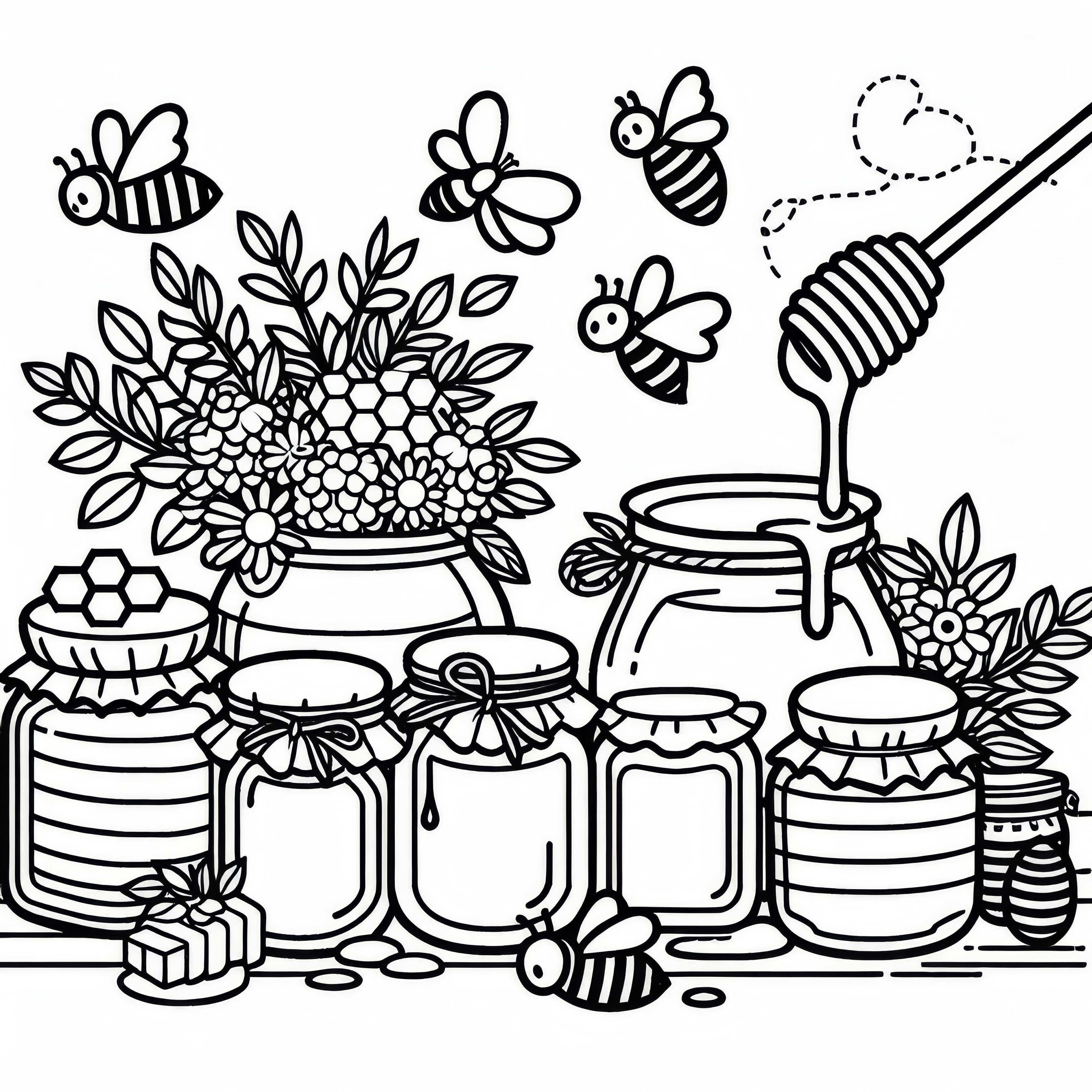 Honey Jar Coloring Template Free: Download Your Picture and Color It In