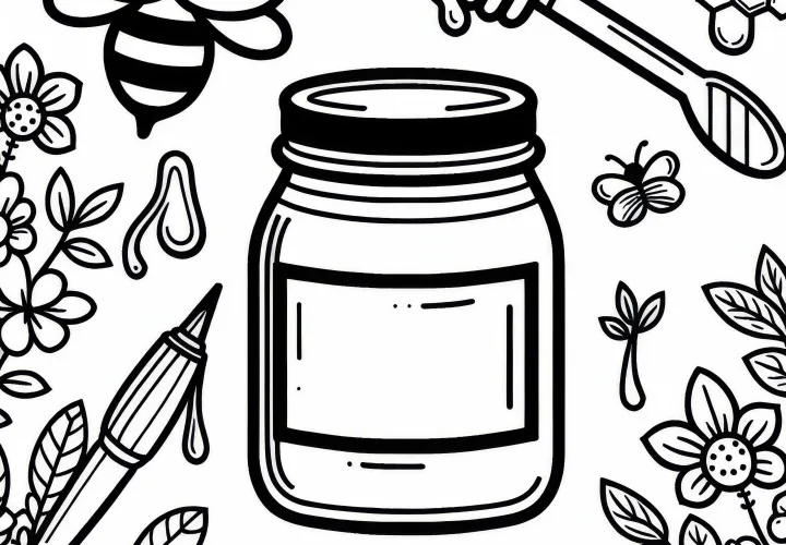 Zadarmo predloha na maľovanie pohára medu pre deti