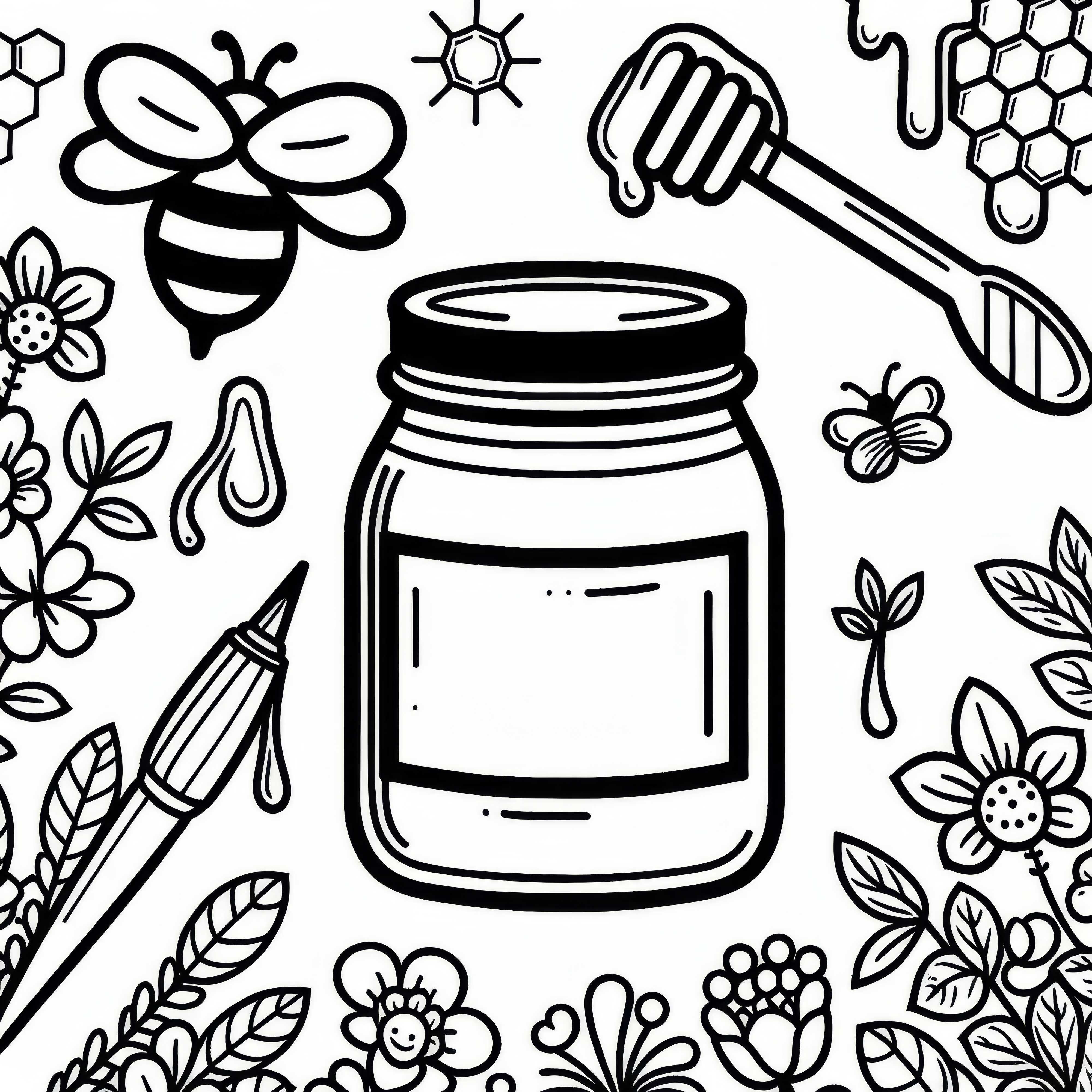 Honey jar coloring page free for children