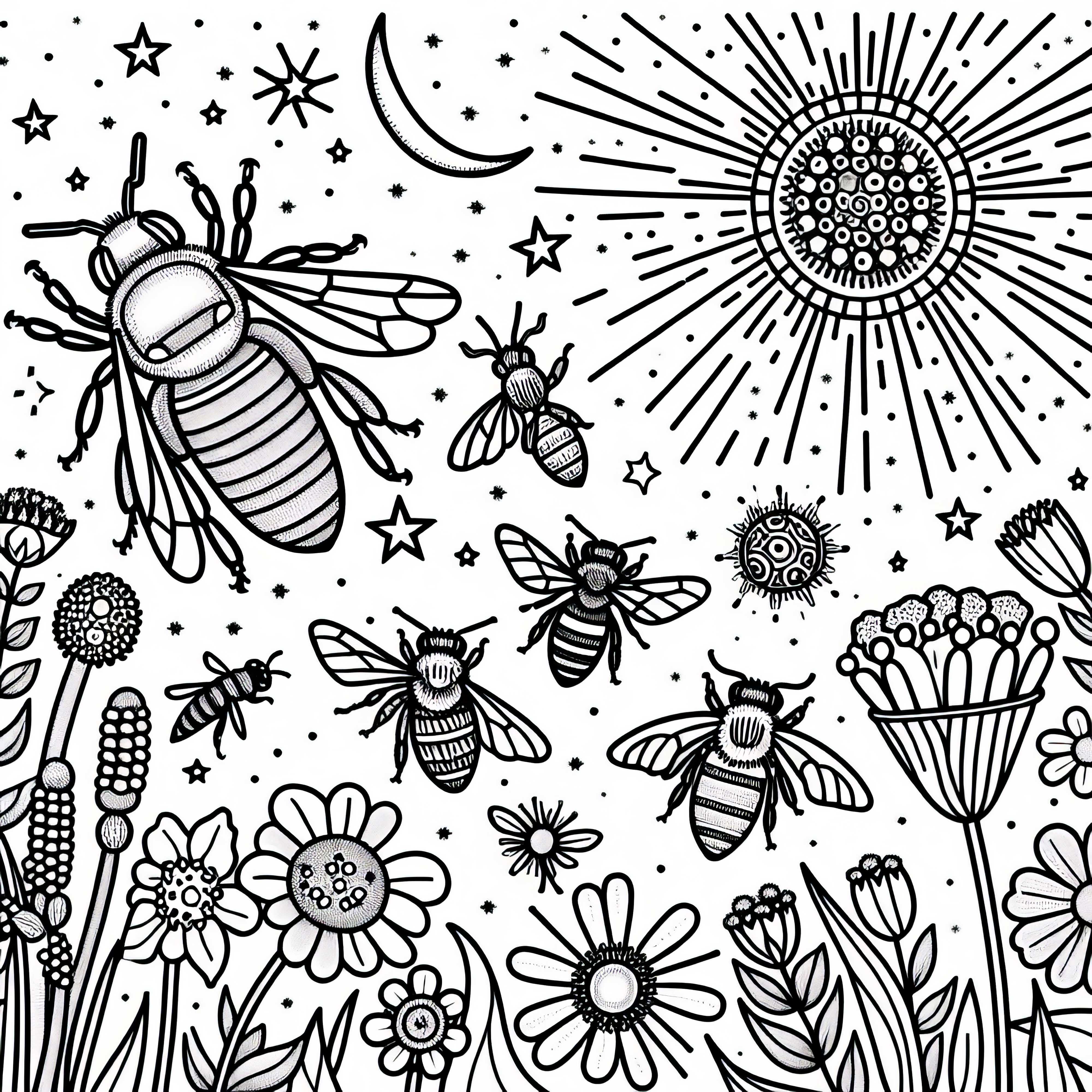 Free coloring page of a bee