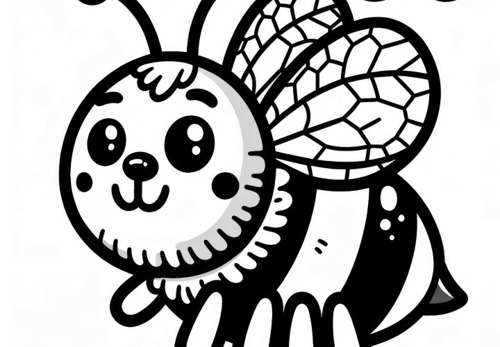Bumblebee Cartoon Coloring Page Free